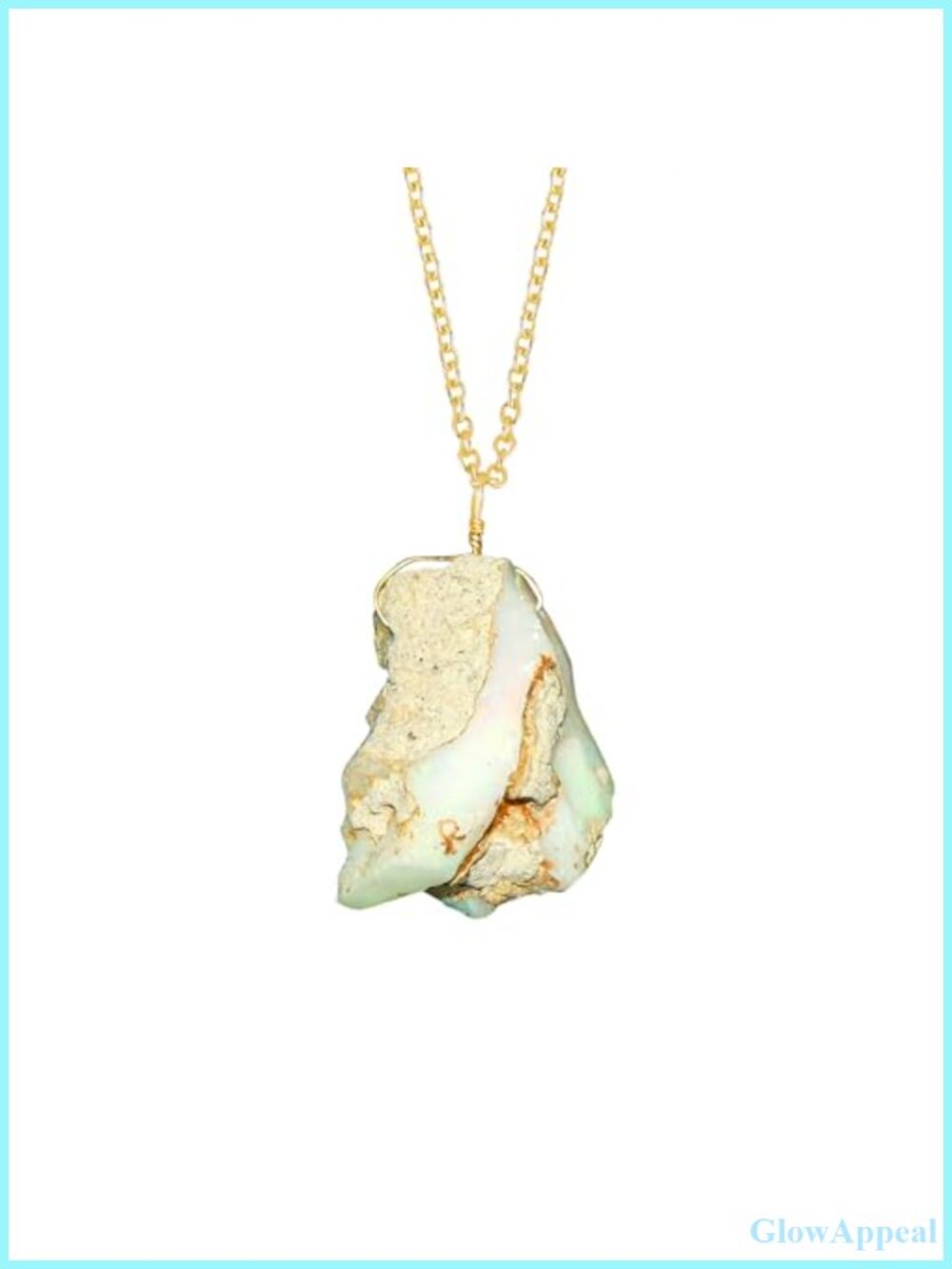 Natural Opal Pendant Necklace Gold Plated Chain Adjustable Gemstone Jewelry